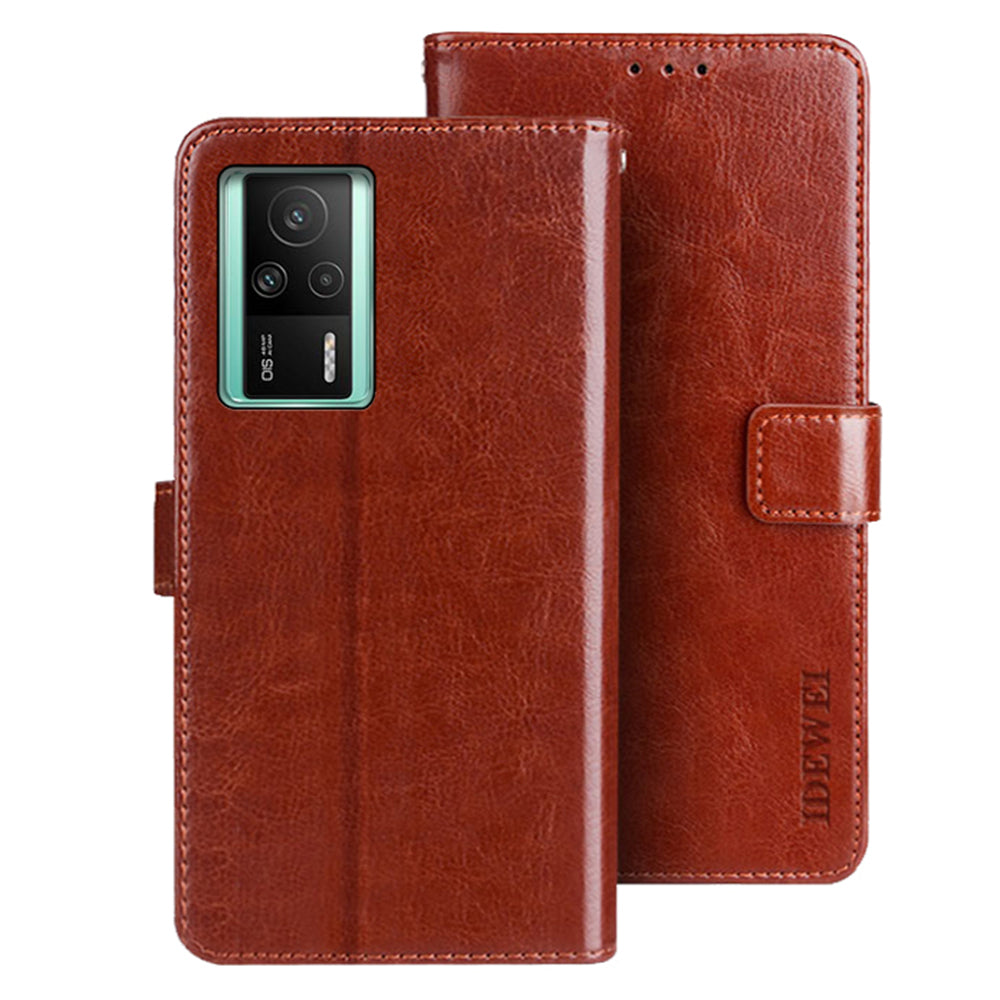IDEWEI For Xiaomi Redmi K60E 5G Anti-drop PU Leather Phone Cover Viewing Stand Crazy Horse Texture Flip Wallet Case IDEWEI For Xiaomi Redmi K60E 5G Anti-drop PU Leather Phone Cover Viewing Stand Crazy Horse Texture Flip Wallet Case